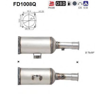 FD1008Q AS Система выпуска ОГ Сажевый / частичный фильтр, система выхлопа ОГ
