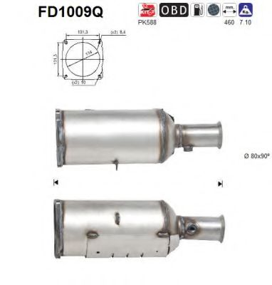 FD1009Q AS Exhaust System Soot/Particulate Filter, exhaust system