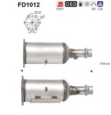 FD1012 AS Exhaust System Soot/Particulate Filter, exhaust system