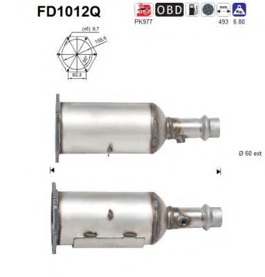 FD1012Q AS Abgasanlage Ruß-/Partikelfilter, Abgasanlage