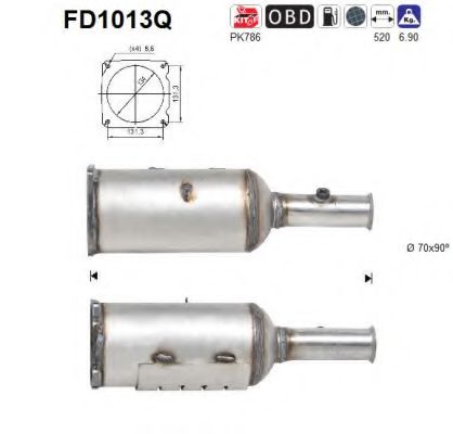 FD1013Q AS Система выпуска ОГ Сажевый / частичный фильтр, система выхлопа ОГ