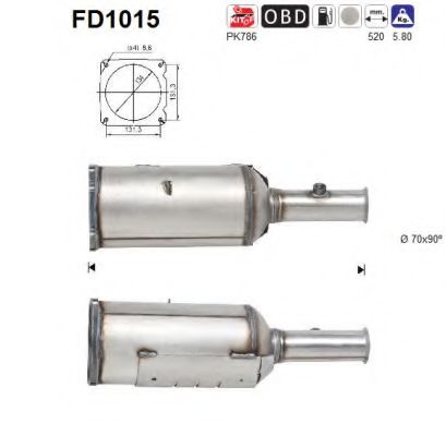 FD1015 AS Exhaust System Soot/Particulate Filter, exhaust system