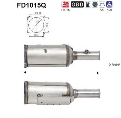 FD1015Q AS Exhaust System Soot/Particulate Filter, exhaust system