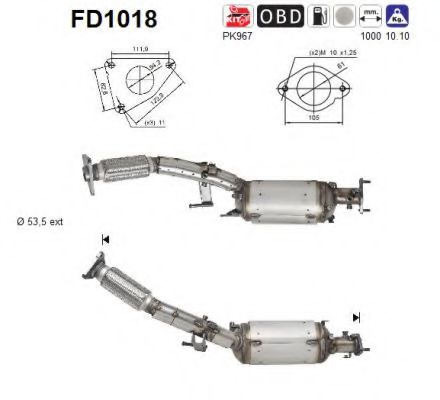 FD1018 AS Soot/Particulate Filter, exhaust system