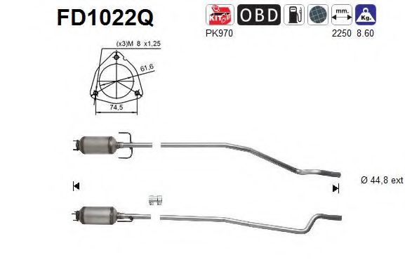 FD1022Q AS Exhaust System Soot/Particulate Filter, exhaust system