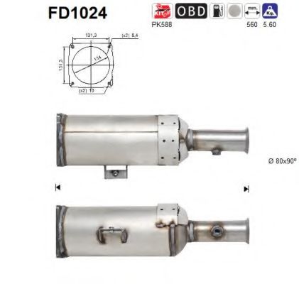 FD1024 AS Abgasanlage Ruß-/Partikelfilter, Abgasanlage