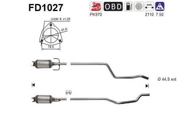 FD1027 AS Soot/Particulate Filter, exhaust system