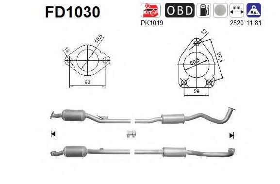FD1030 AS Soot/Particulate Filter, exhaust system