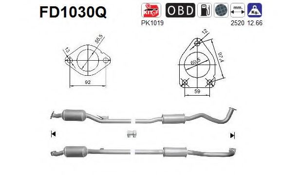 FD1030Q AS Exhaust System Soot/Particulate Filter, exhaust system