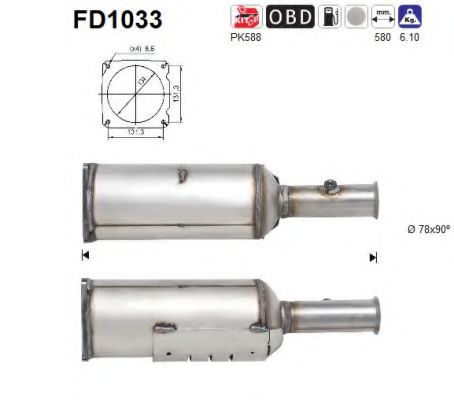 FD1033 AS Exhaust System Soot/Particulate Filter, exhaust system
