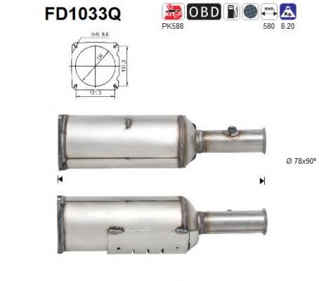 FD1033Q AS Exhaust System Soot/Particulate Filter, exhaust system