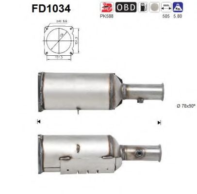 FD1034 AS Exhaust System Soot/Particulate Filter, exhaust system