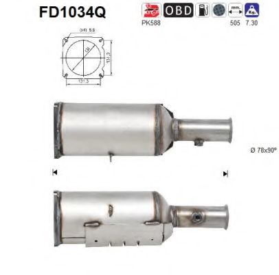 FD1034Q AS Exhaust System Soot/Particulate Filter, exhaust system