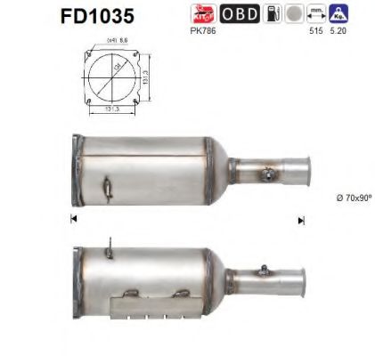 FD1035 AS Exhaust System Soot/Particulate Filter, exhaust system