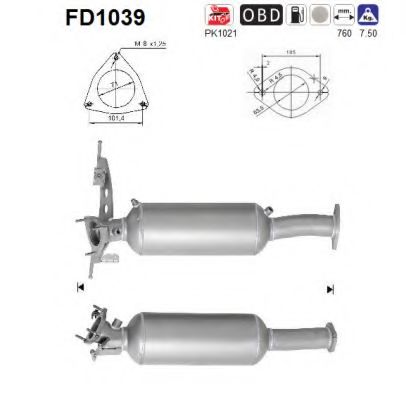 FD1039 AS Exhaust System Soot/Particulate Filter, exhaust system