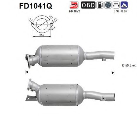 FD1041Q AS Exhaust System Soot/Particulate Filter, exhaust system
