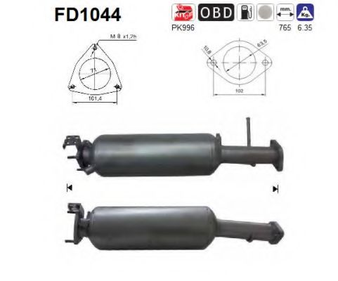 FD1044 AS Soot/Particulate Filter, exhaust system