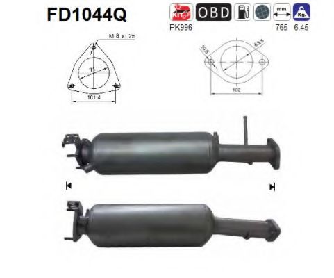 FD1044Q AS Soot/Particulate Filter, exhaust system