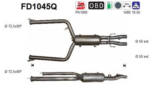 FD1045Q AS Exhaust System Soot/Particulate Filter, exhaust system