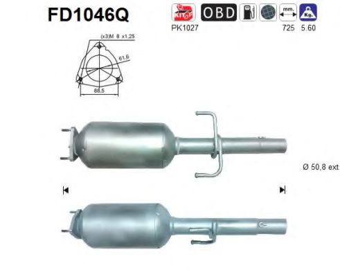 FD1046Q AS Abgasanlage Ruß-/Partikelfilter, Abgasanlage