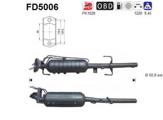 FD5006 AS Сажевый / частичный фильтр, система выхлопа ОГ