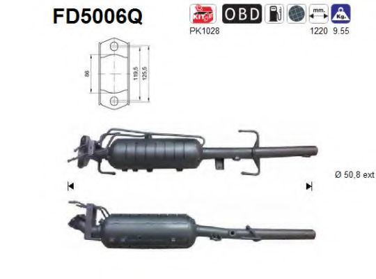 FD5006Q AS Система выпуска ОГ Сажевый / частичный фильтр, система выхлопа ОГ