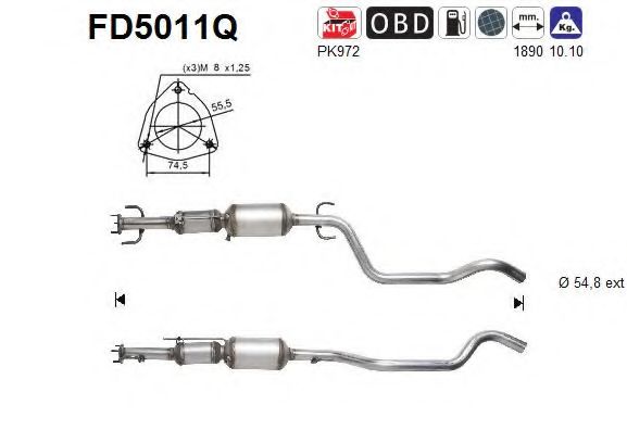 FD5011Q AS Exhaust System Soot/Particulate Filter, exhaust system