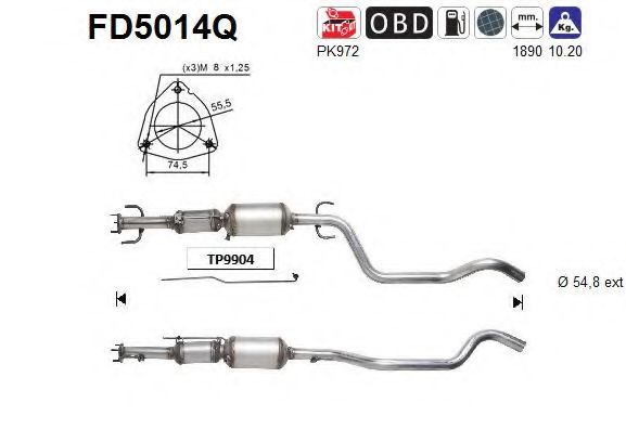 FD5014Q AS Soot/Particulate Filter, exhaust system