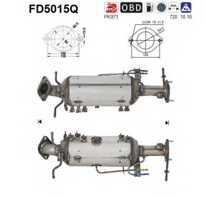 FD5015Q AS Exhaust System Soot/Particulate Filter, exhaust system