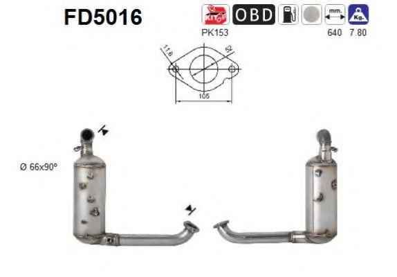 FD5016 AS Exhaust System Soot/Particulate Filter, exhaust system