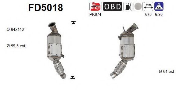 FD5018 AS Exhaust System Soot/Particulate Filter, exhaust system