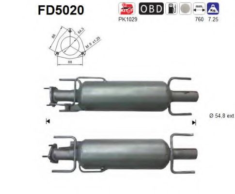 FD5020 AS Soot/Particulate Filter, exhaust system