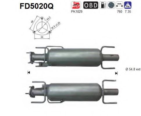 FD5020Q AS Abgasanlage Ruß-/Partikelfilter, Abgasanlage