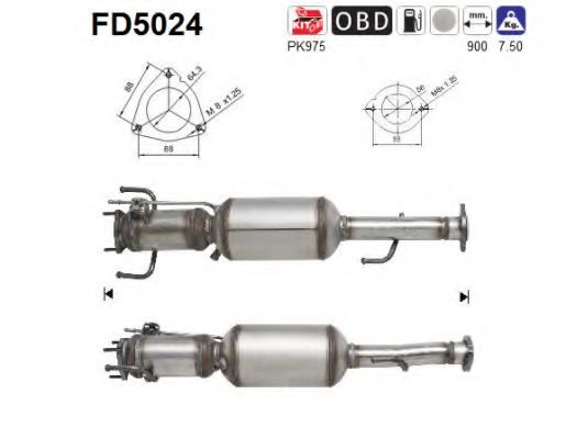 FD5024 AS Система выпуска ОГ Сажевый / частичный фильтр, система выхлопа ОГ