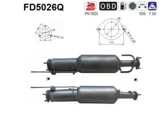 FD5026Q AS Exhaust System Soot/Particulate Filter, exhaust system