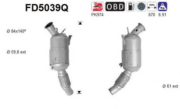 FD5039Q AS Exhaust System Soot/Particulate Filter, exhaust system