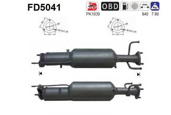 FD5041 AS Система выпуска ОГ Сажевый / частичный фильтр, система выхлопа ОГ