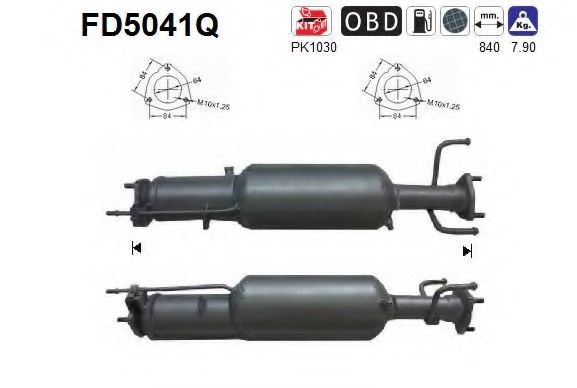 FD5041Q AS Система выпуска ОГ Сажевый / частичный фильтр, система выхлопа ОГ