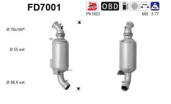 FD7001 AS Soot/Particulate Filter, exhaust system