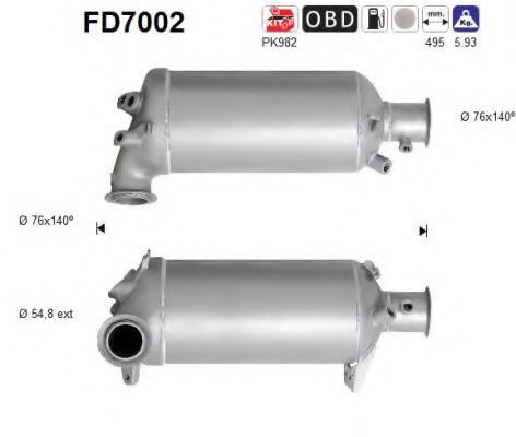 FD7002 AS Exhaust System Soot/Particulate Filter, exhaust system