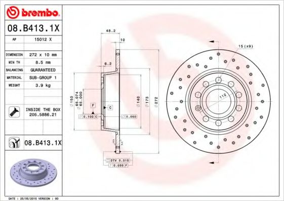 15012 X AP Тормозная система Тормозной диск