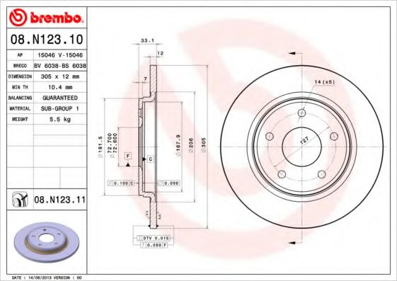 15046 V AP Тормозная система Тормозной диск