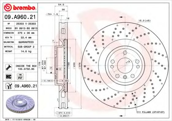 25303 V AP Тормозная система Тормозной диск