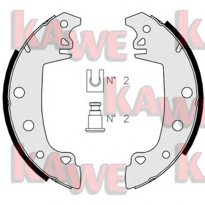 02850 KAWE Brake System Brake Shoe Set