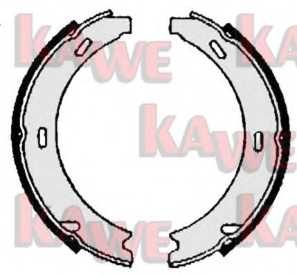 06869 KAWE Brake System Brake Shoe Set, parking brake