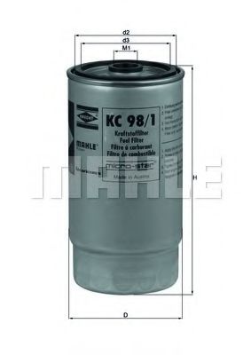 KC 98/1 MAHLE+ORIGINAL Fuel filter