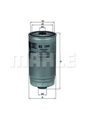 KC 199 MAHLE+ORIGINAL Fuel filter