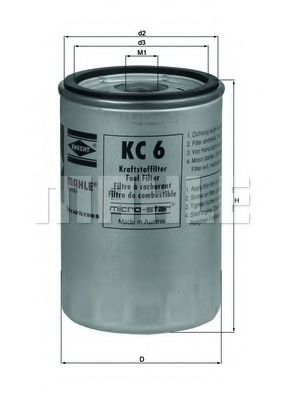 KC 6 MAHLE+ORIGINAL Fuel filter