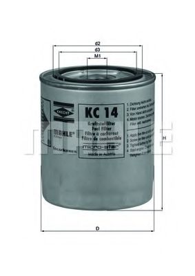 KC 14 MAHLE+ORIGINAL Fuel filter