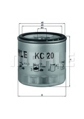 KC 20 MAHLE+ORIGINAL Fuel filter